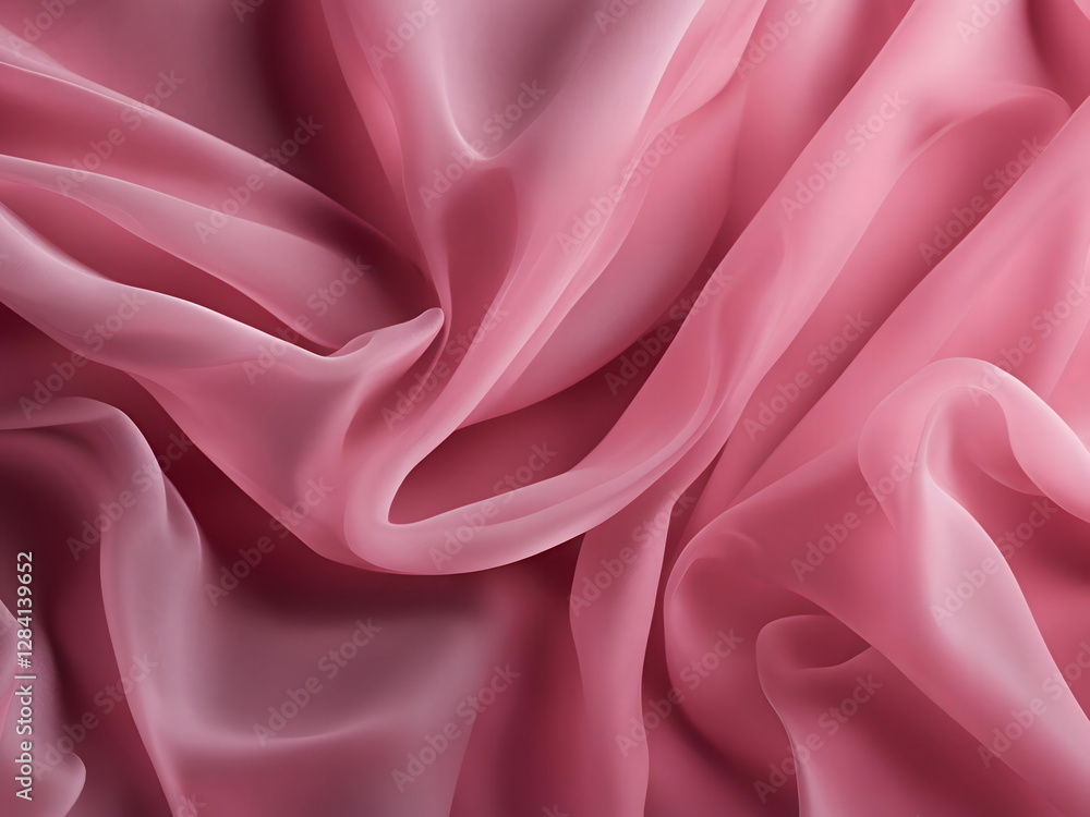 Obraz premium Elegant pink silky fabric texture with smooth flowing design.