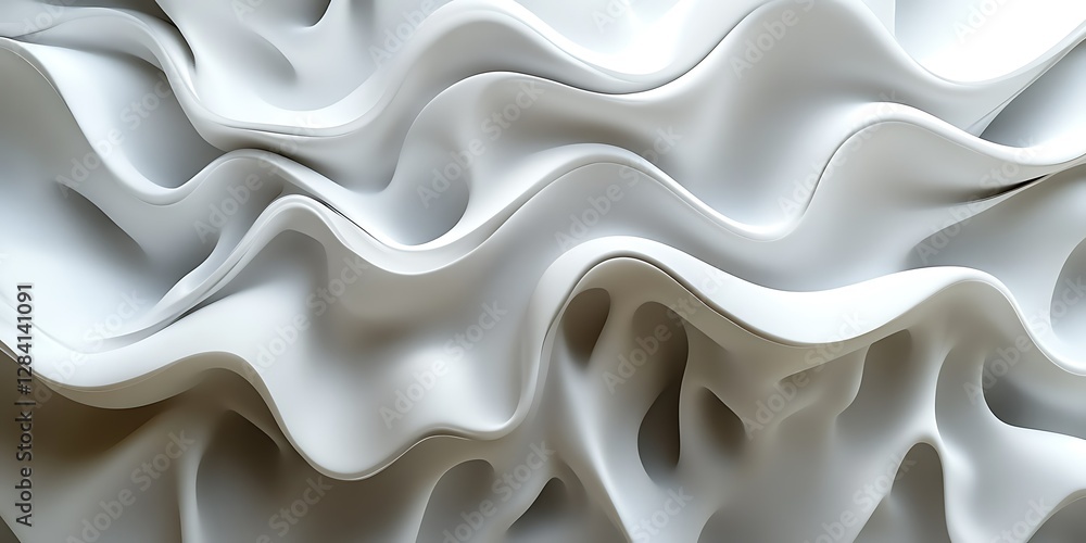 Obraz premium Abstract White Rippling Surface