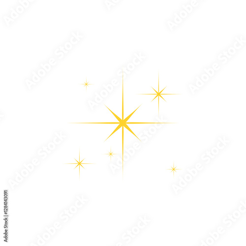 Golden Color Bright Sparkling Stars