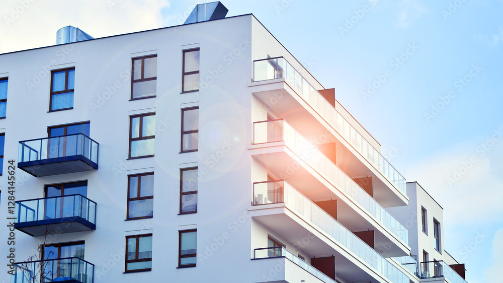 Modern and new apartment building. Multistoried modern, new and stylish living block of flats. Modern and new apartment building. Multistoried modern, new and stylish living block of flats.