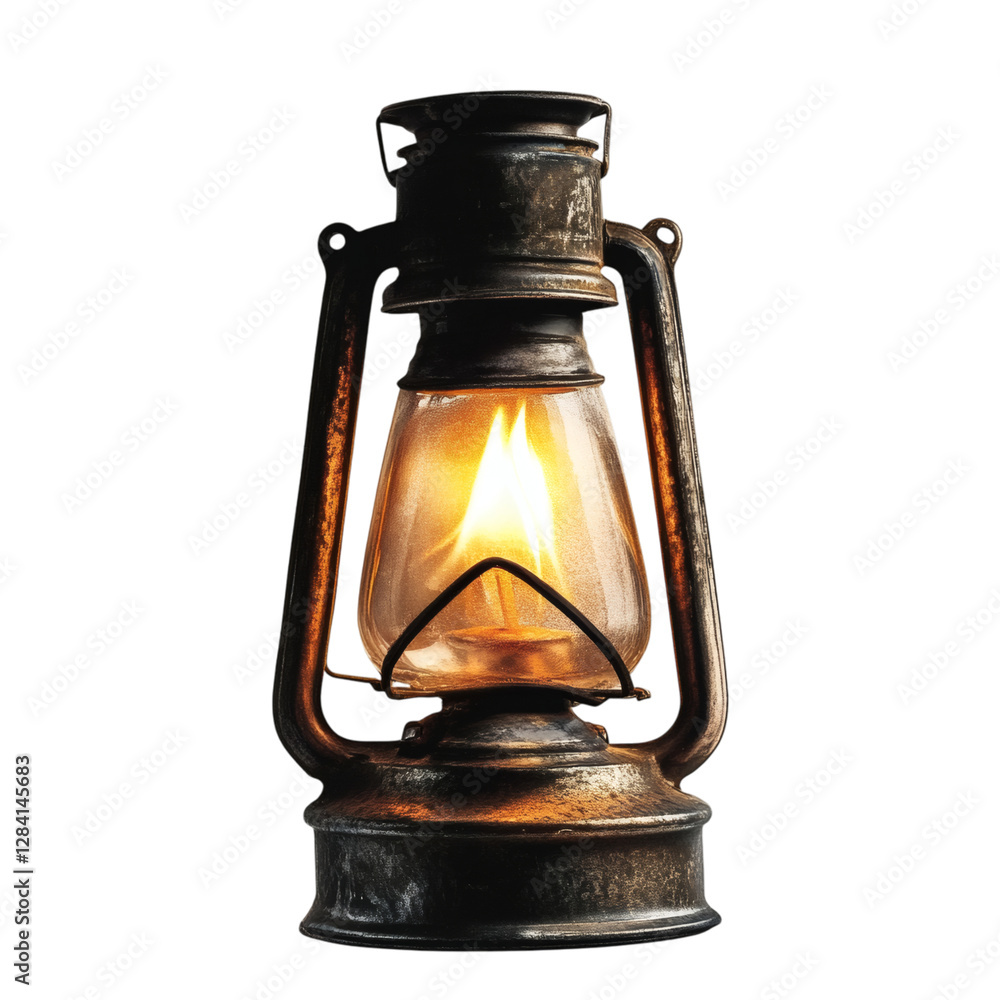 A Flickering Flame from a Kerosene Lantern Isolated on Transparent Background A Flickering Flame from a Kerosene Lantern Isolated on Transparent Background