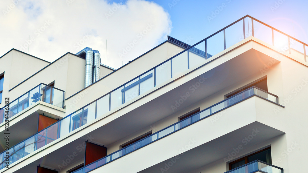Modern and new apartment building. Multistoried modern, new and stylish living block of flats. Modern and new apartment building. Multistoried modern, new and stylish living block of flats.