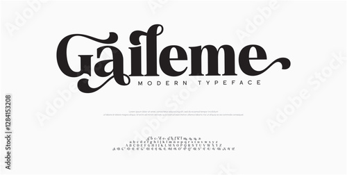 Elegant font type or luxury premium typeface, vector English royal alphabet. Classic typography in modern or old art deco style, serif letters for modern or retro poster font
