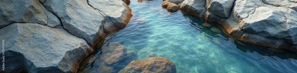 Obraz premium Grey stone with water seepage and mineral deposits, natural, water, earthy