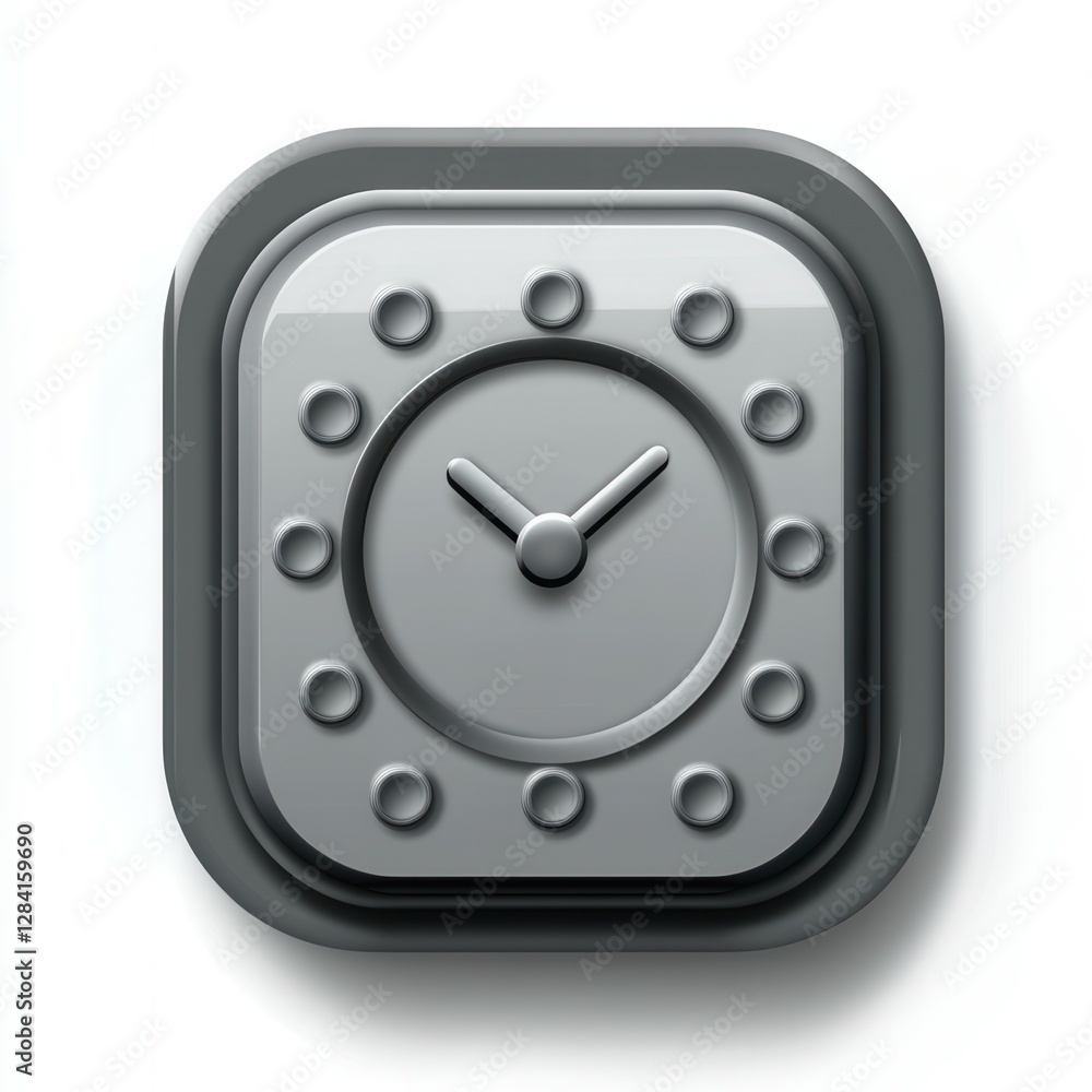 Calendario: Grey Round Icon Symbolizing Date and Time Planner Calendario: Grey Round Icon Symbolizing Date and Time Planner
