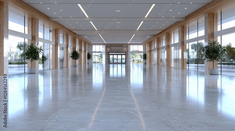 Modern hall interior, empty, bright, spacious, business, use for presentation, modern style Modern hall interior, empty, bright, spacious, business, use for presentation, modern style
