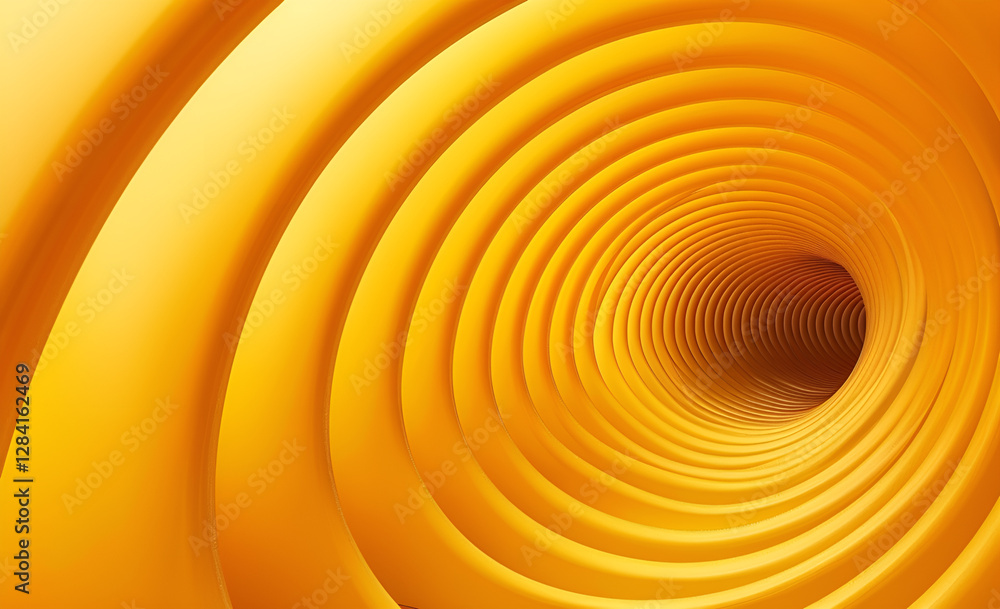 Naklejka premium Abstrakcyjny tunel w odcieniach żółci