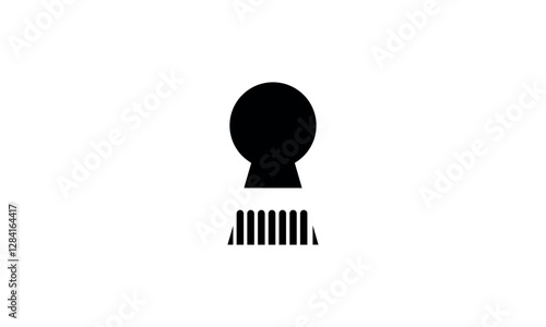 a graphic image themed haircut key, white background. vector graphic base.