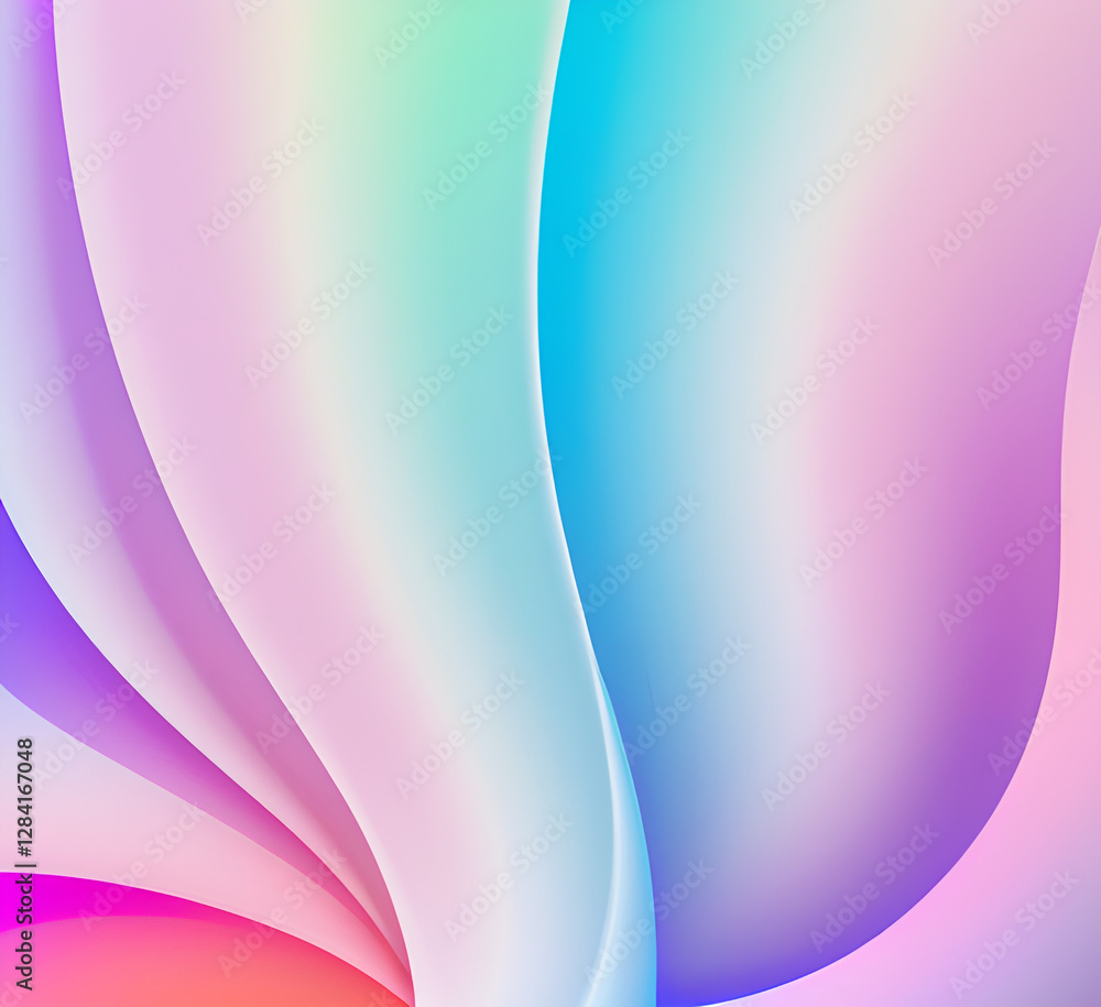 Fototapeta premium Neon gradient wave light in pink and blue tones on dark background creating futuristic and vibrant visuals for modern tech-inspired or artistic abstract.generative ai