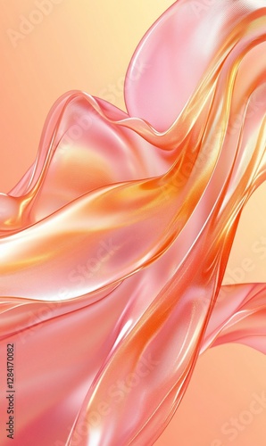 Abstract flowing liquid, vibrant colors, soft light, gradient background.  Mobile wallpaper design photo