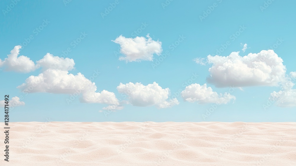 Serene beach, clear sky, gentle breeze, summer vacation Serene beach, clear sky, gentle breeze, summer vacation