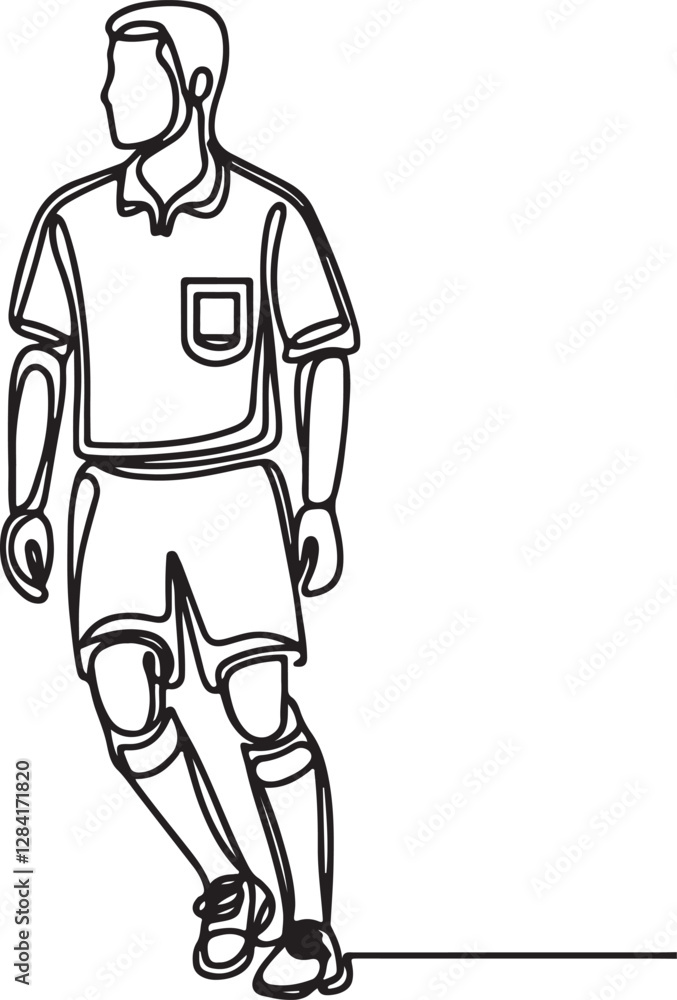 Minimalist Line Drawing of Football Referee Minimalist Line Drawing of Football Referee