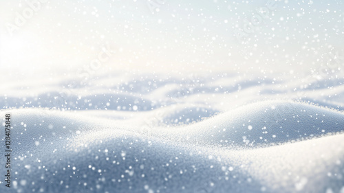 Wallpaper Mural A gentle snowfall blanketing a quiet field, leaving behind a smooth, untouched snow surface. The overall white abstract background is ideal for inserting seasonal promotions or any design (2) Torontodigital.ca