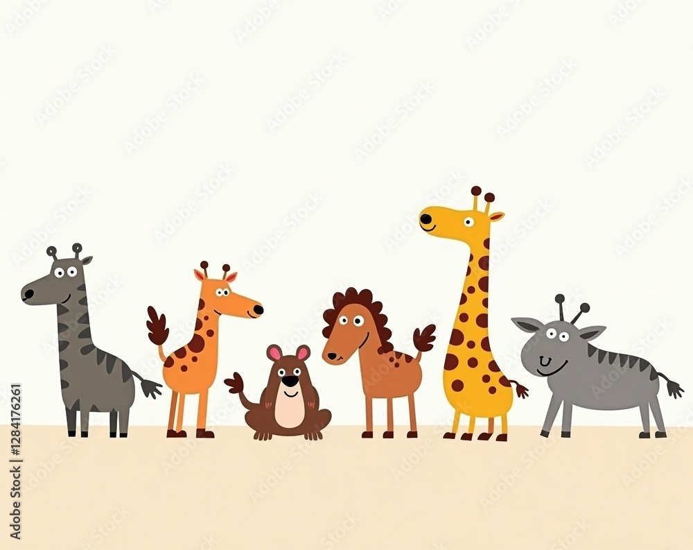 Animals, cartoon, illustration Animals, cartoon, illustration