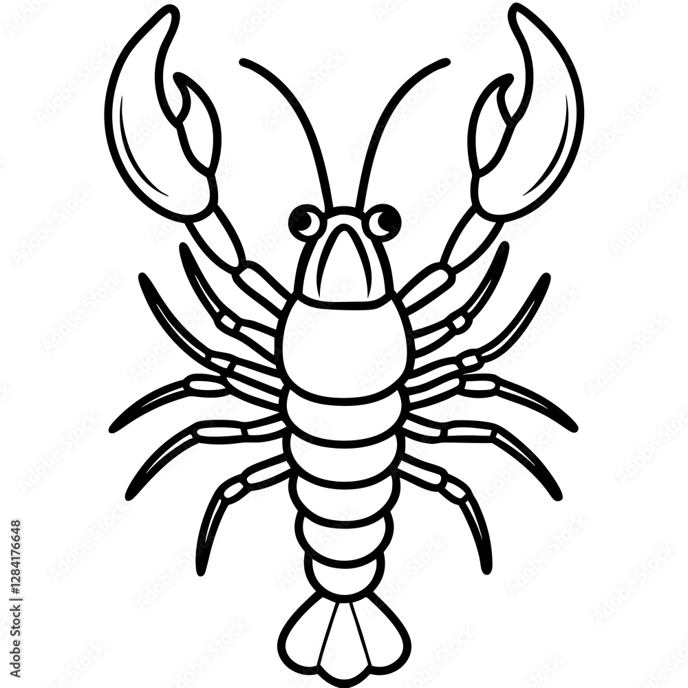 Lobster One-Line Vector Art Illustration Lobster One-Line Vector Art Illustration