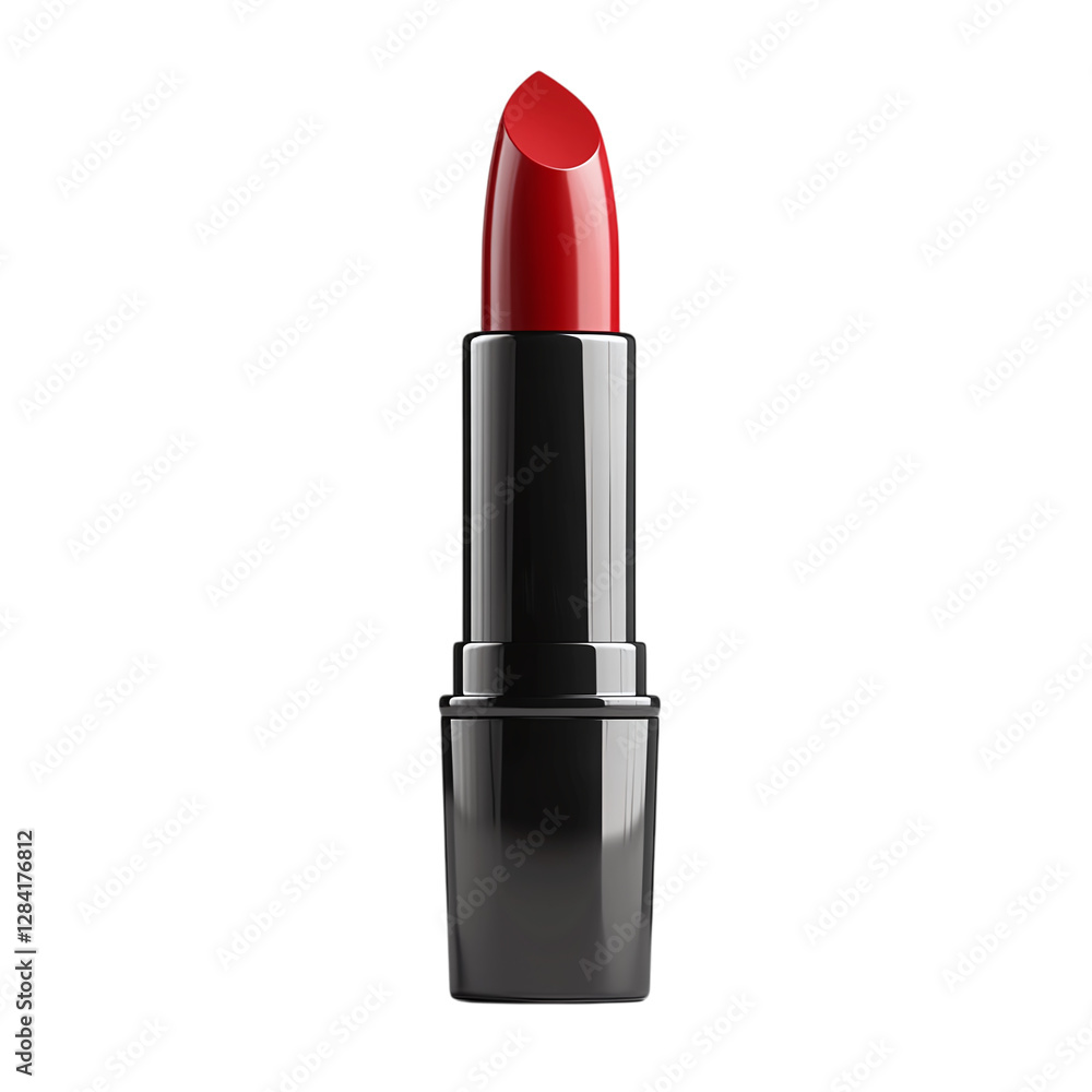 red lipstick realistic 3D isolated on transparent background. generative ai red lipstick realistic 3D isolated on transparent background. generative ai
