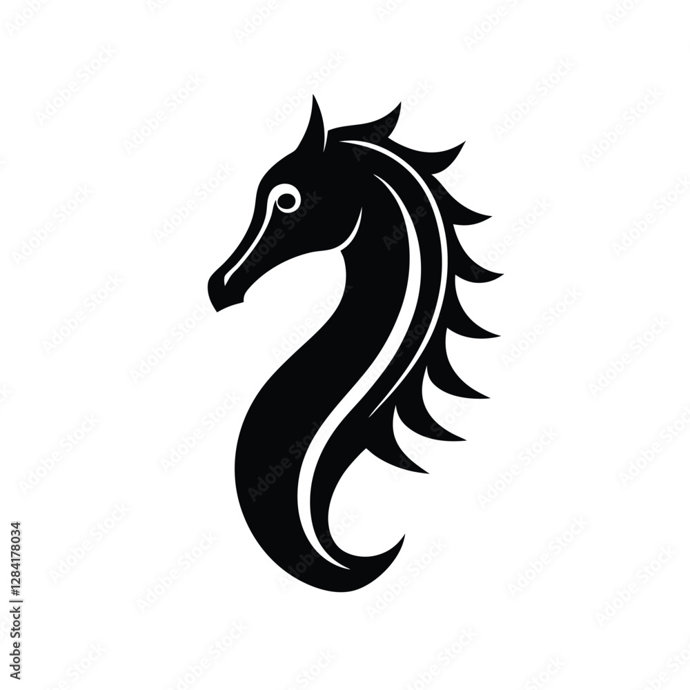 Fototapeta premium a vector of a seahorse's head.