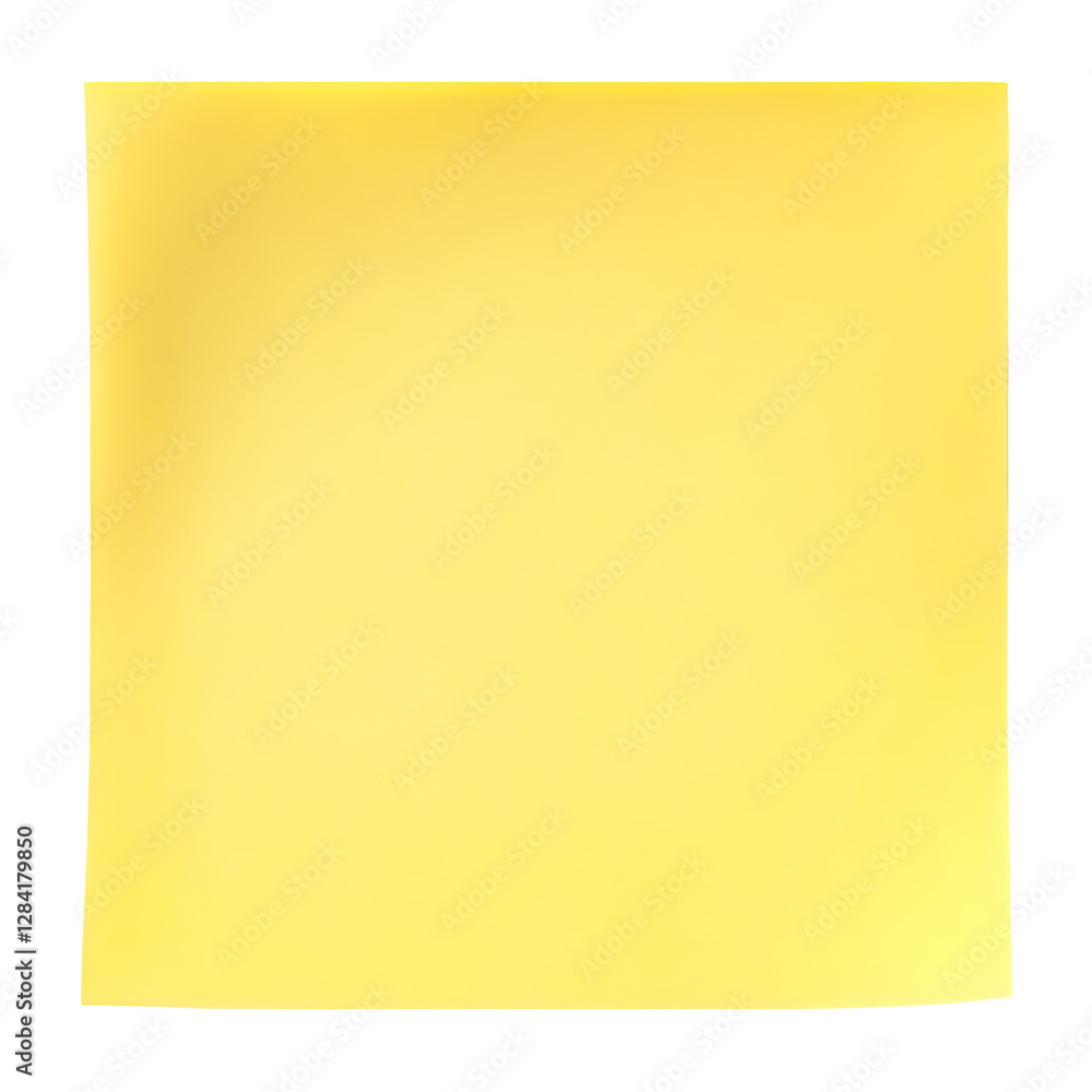 Yellow Sticky Note on a Transparent Background Yellow Sticky Note on a Transparent Background