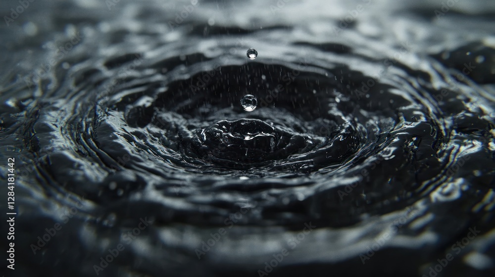 Water Drop Impact Ripples in Dark Water Water Drop Impact Ripples in Dark Water