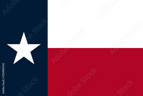 Texas State Flag vector isolated on transparent background. It represents Texas as the Lone Star state. 3:2 Ratio.