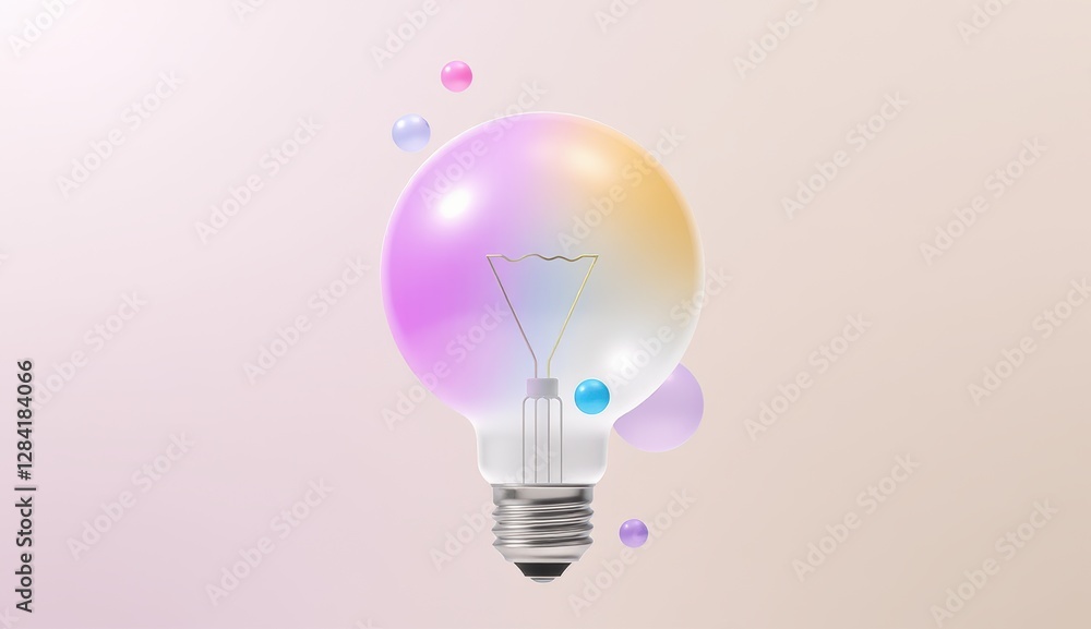 A stylized lightbulb with a gradient of pink and yellow on a pastel background, symbolizing creativity and ideas. A stylized lightbulb with a gradient of pink and yellow on a pastel background, symbolizing creativity and ideas.