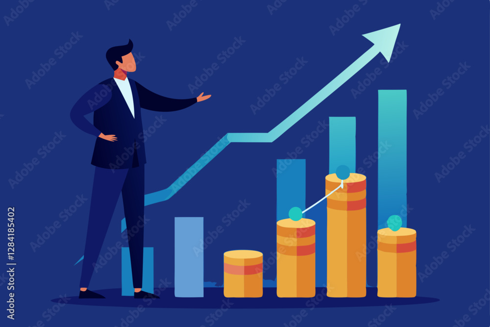 business man with graph business man with graph