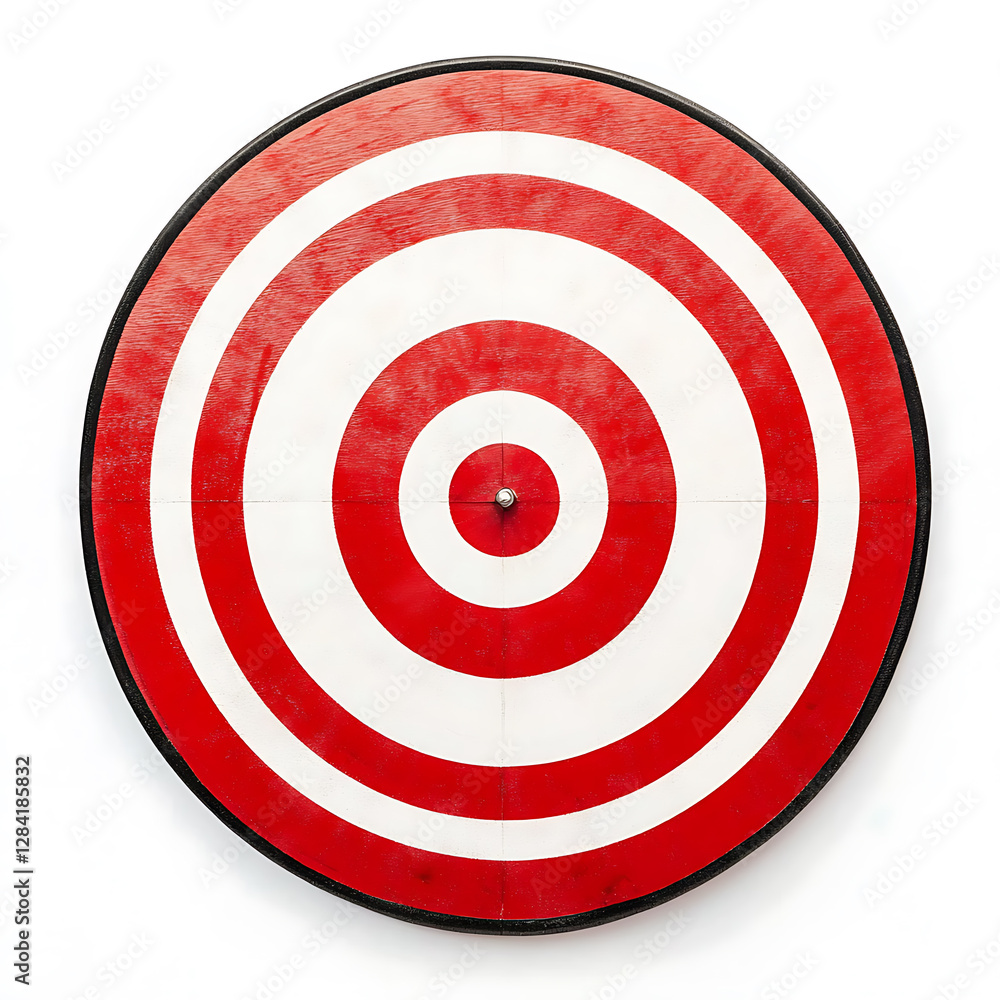 Red and White Bullseye Target Isolated on White Background Red and White Bullseye Target Isolated on White Background