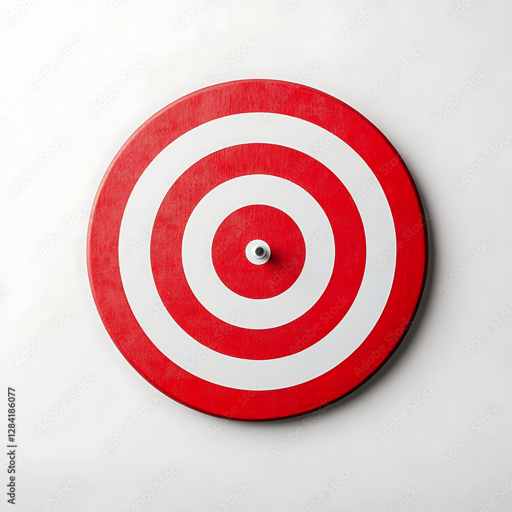 Red and White Bullseye Target Isolated on White Background Red and White Bullseye Target Isolated on White Background