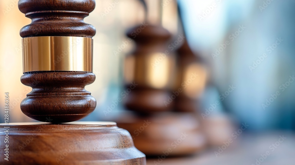 Detailed closeup of a wooden gavel resting on a table symbolizing law and justice : Generative AI Detailed closeup of a wooden gavel resting on a table symbolizing law and justice : Generative AI