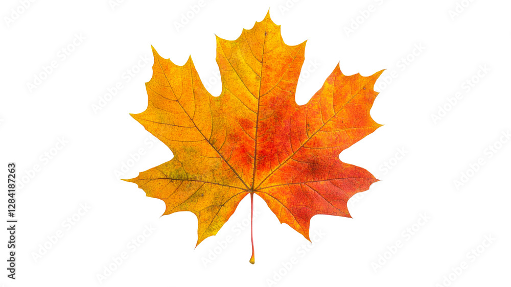 Colorful autumn maple leaf on a white background Colorful autumn maple leaf on a white background