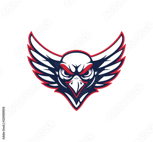 Vector Illustration of an Angry Bird Mascot with Outstretched Wings