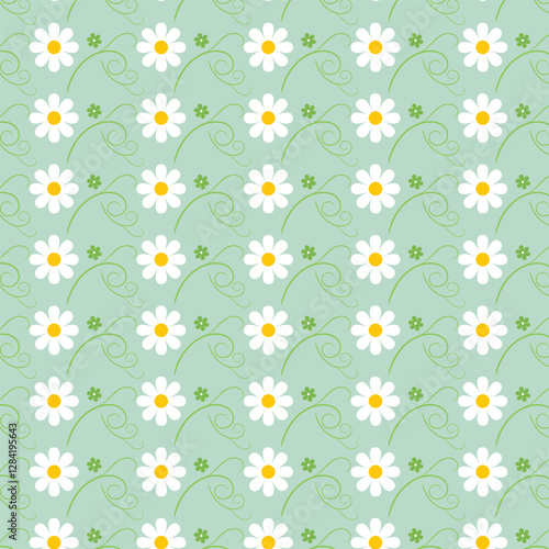 seamless pattern with camomiles