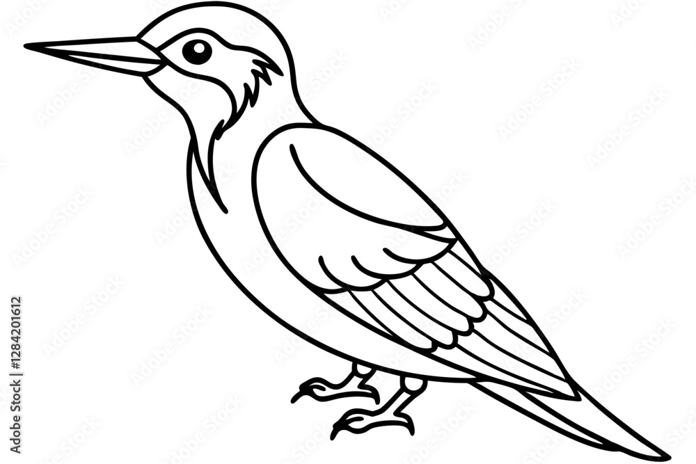 Obraz premium Minimalist Woodpecker Vector