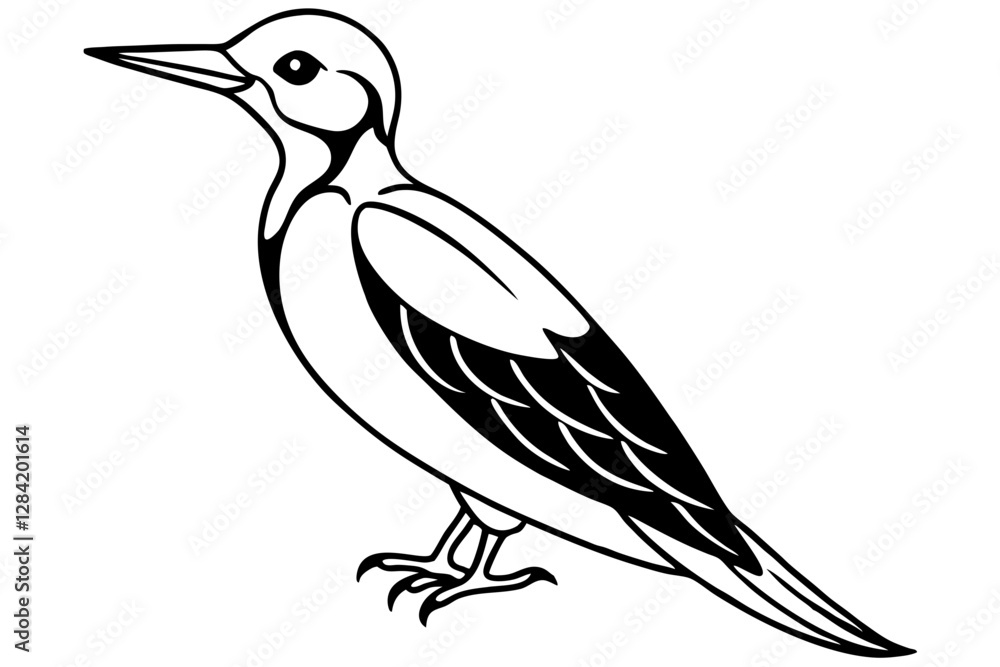 Fototapeta premium Minimalist Woodpecker Vector