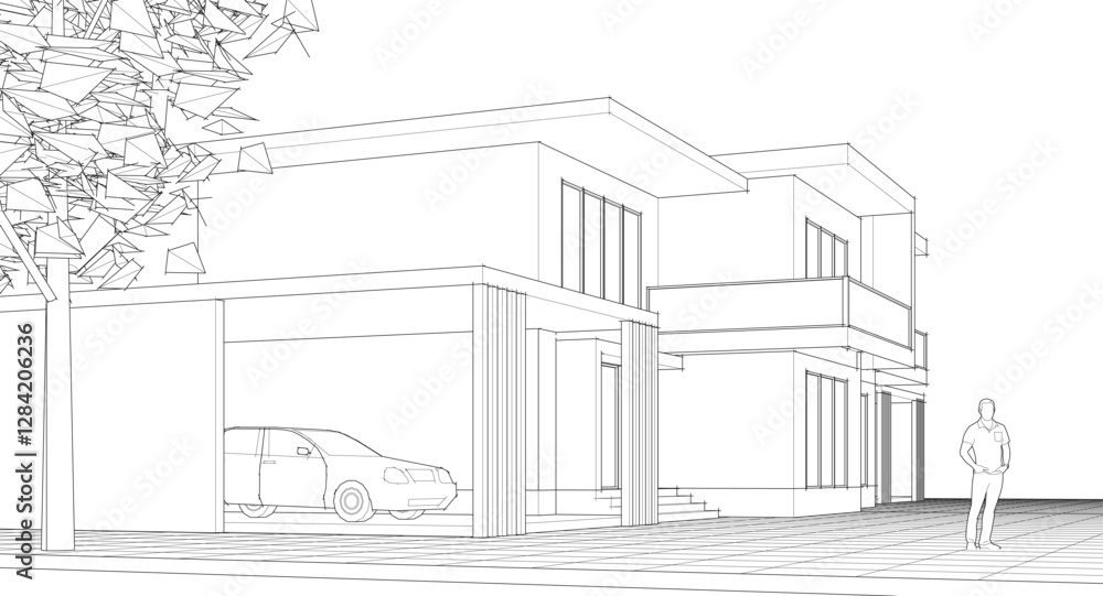 modern house sketch 3d illustration
modern house sketch 3d illustration
