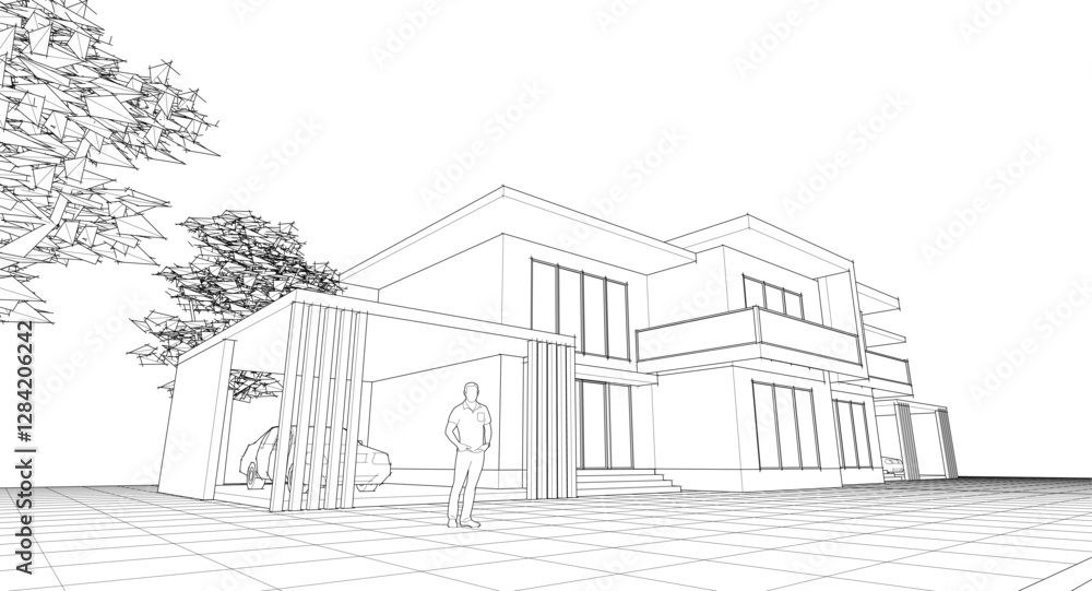 modern house sketch 3d illustration
modern house sketch 3d illustration