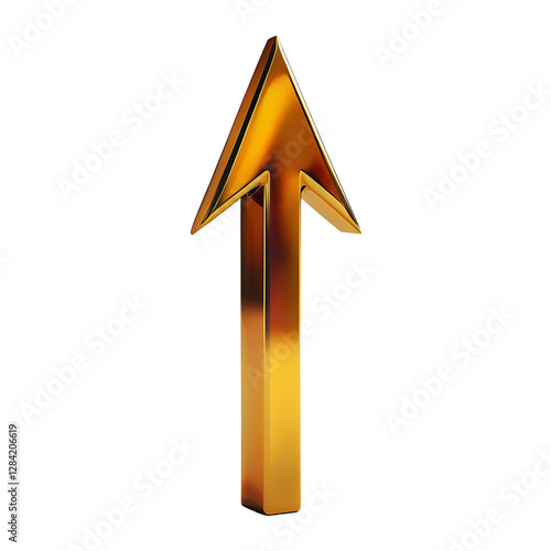 Gold Arrow on a Transparent Background