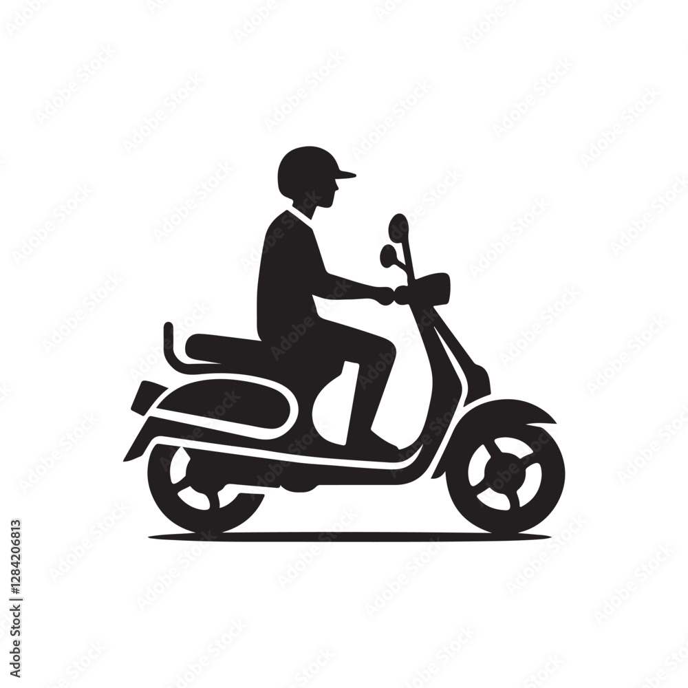 Fototapeta premium Moped silhouette design Vector (3).eps
