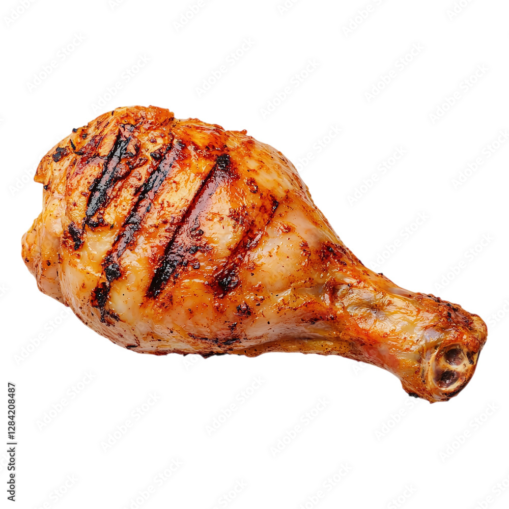 grilled chicken leg isolated on transparent background grilled chicken leg isolated on transparent background