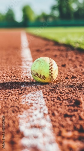 Baseball on base in a field