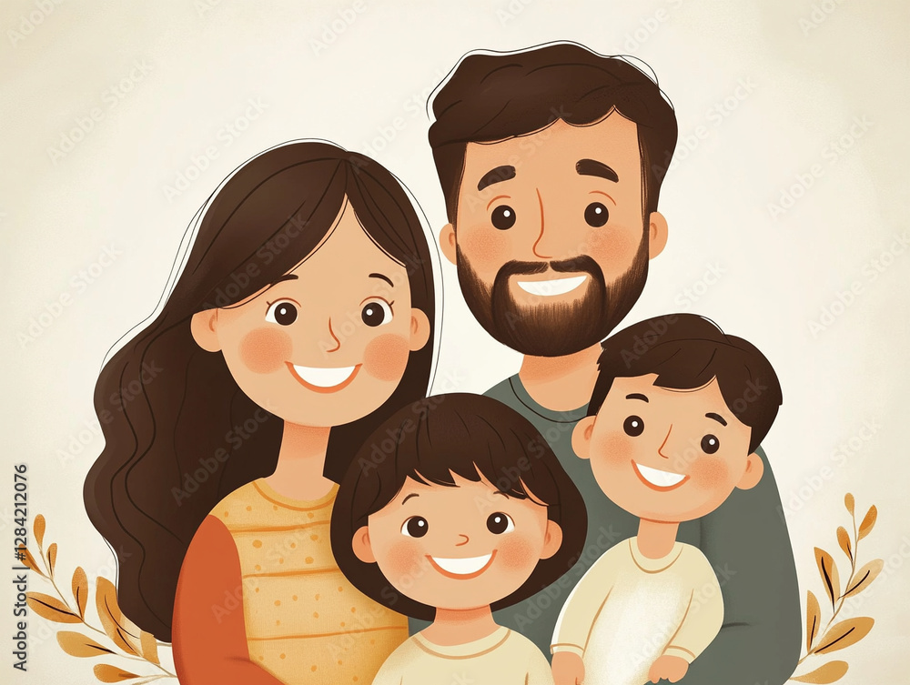Joyful family portrait with warm smiles