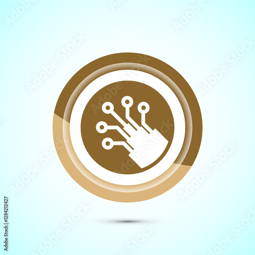 Fiber optic cable icon design illustration. Electric wire sign, digital internet, Gold color button design