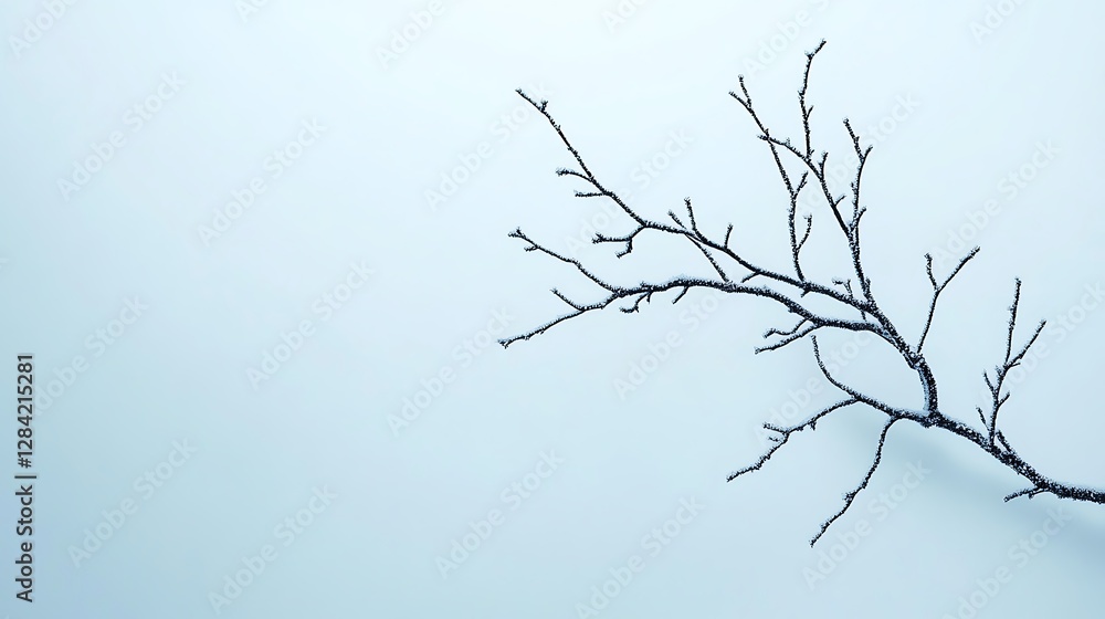 Bare Branch Against a Misty Sky: A Winter's Day Photograph AI Generated Bare Branch Against a Misty Sky: A Winter's Day Photograph AI Generated
