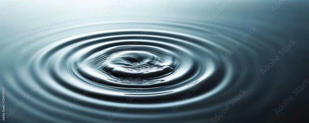Peaceful water ripples spreading across a calm surface at dusk Peaceful water ripples spreading across a calm surface at dusk
