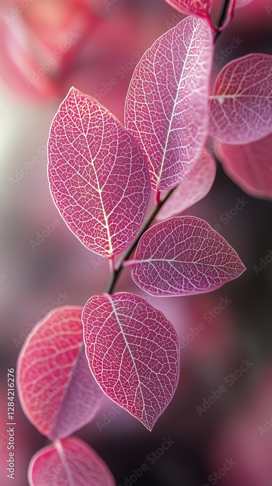 Delicate Pink Leaves With Intricate Patterns Observed in Natural Light Delicate Pink Leaves With Intricate Patterns Observed in Natural Light