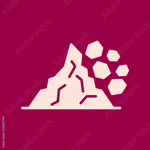 Landslide trendy artwork beautiful abstract vector illustration colorful pink design