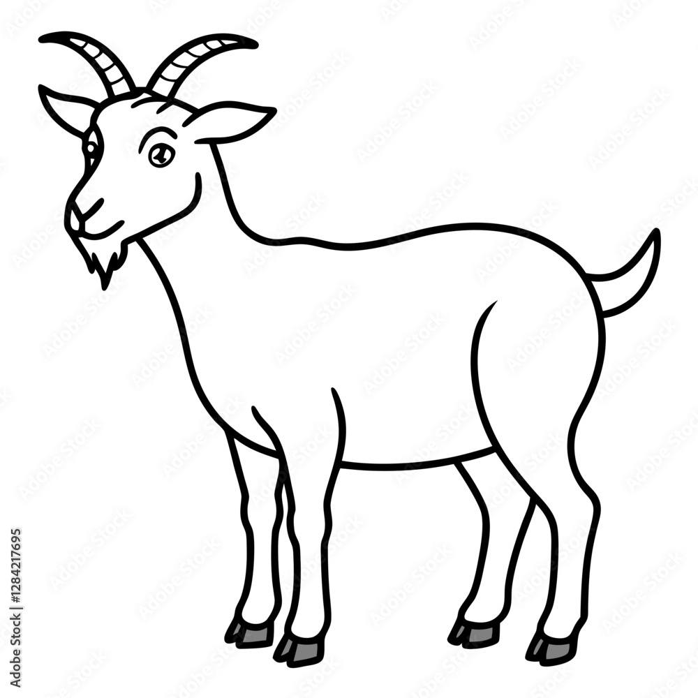 Modern Goat Linework Modern Goat Linework