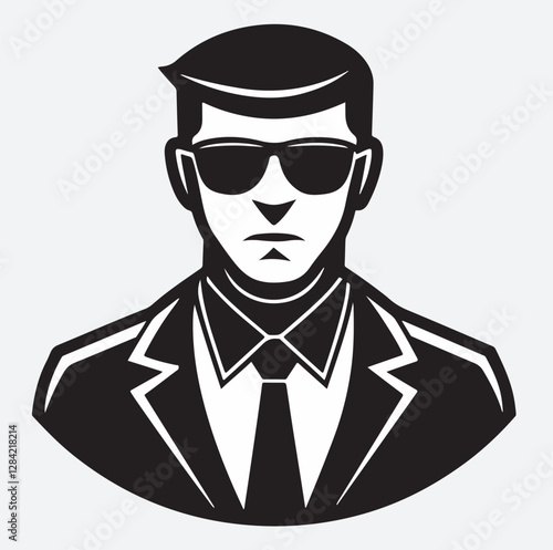 vector illustration of a man, a man with formal dress silhouette vector art illustration