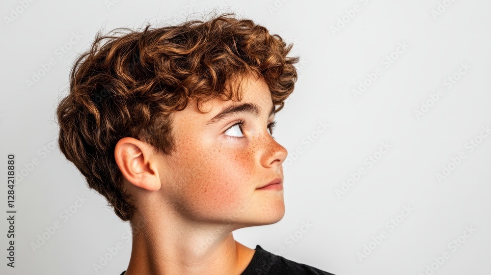 A young boy looking directly at the camera from a portrait perspective. A young boy looking directly at the camera from a portrait perspective.