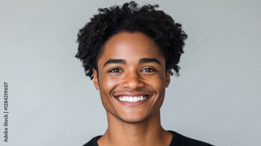 A man with an enthusiastic smile against a neutral background. A man with an enthusiastic smile against a neutral background.
